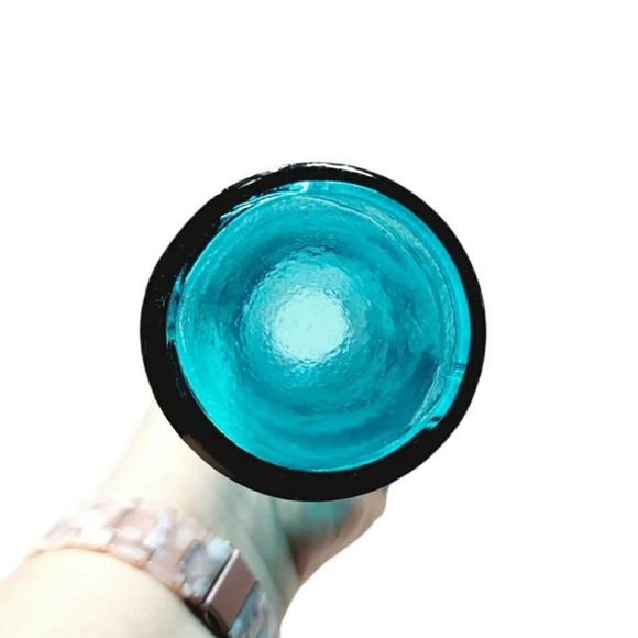 Vintage Vidrios San Miguel Teal Colored Vase Hand Made in Spain - Picture 6 of 6